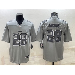 Men Las Vegas Raiders 28 Josh Jacobs Grey Atmosphere Fashion Stitched Jersey