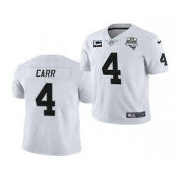 Men Las Vegas Raiders #4 Derek Carr White 2020 Inaugural Season With C Patch Vapor Limited Stitched NFL Jersey