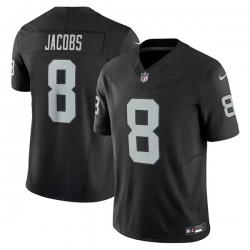Men Las Vegas Raiders 8 Josh Jacobs Black 2023 F U S E Vapor Untouchable Stitched Football Jersey