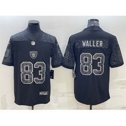 Men Las Vegas Raiders 83 Darren Waller Black Reflective Limited Stitched Football Jersey