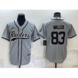 Men Las Vegas Raiders 83 Darren Waller Grey Cool Base Stitched Baseball Jersey