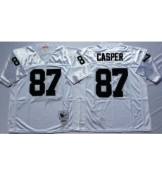 Men Las Vegas Raiders 87 Dave Casper White M&N Throwback Jersey