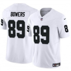 Men Las Vegas Raiders 89 Brock Bowers White 2024 Draft F U S E Vapor Stitched Football Jersey