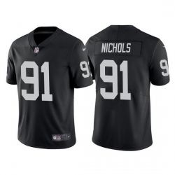 Men Las Vegas Raiders 91 Bilal Nichols Black Vapor Limited Stitched Jersey