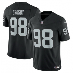 Men Las Vegas Raiders 98 Maxx Crosby Black 2023 F U S E Vapor Untouchable Stitched Football Jersey