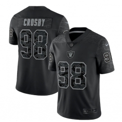 Men Las Vegas Raiders 98 Maxx Crosby Black Reflective Limited Stitched Football Jersey