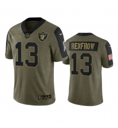 Men Las Vegas Raiders Hunter Renfrow 2021-22 Salute To Service Olive Football Stitched Jersey