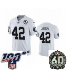 Men Oakland Raiders #42 Karl Joseph White 60th Anniversary Vapor Untouchable Limited Player 100th Season Football Jersey