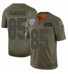 Men Oakland Raiders 85 Derek Carrier Limited Camo 2019 Salute to Service Football Jersey