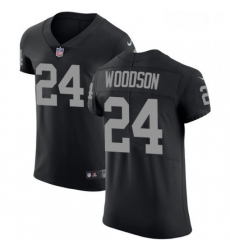 Mens Nike Oakland Raiders 24 Charles Woodson Black Team Color Vapor Untouchable Elite Player NFL Jersey