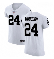 Mens Nike Oakland Raiders 24 Charles Woodson White Vapor Untouchable Elite Player NFL Jersey