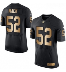 Mens Nike Oakland Raiders 52 Khalil Mack Elite BlackGold Team Color NFL Jersey