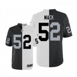 Mens Nike Oakland Raiders 52 Khalil Mack Elite BlackWhite Split Fashion NFL Jersey