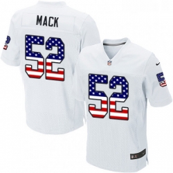 Mens Nike Oakland Raiders 52 Khalil Mack Elite White Road USA Flag Fashion NFL Jersey