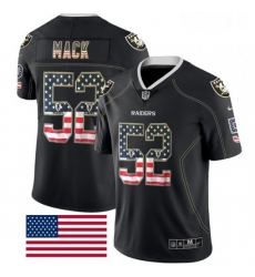 Mens Nike Oakland Raiders 52 Khalil Mack Limited Black Rush USA Flag NFL Jersey