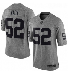 Mens Nike Oakland Raiders 52 Khalil Mack Limited Gray Gridiron NFL Jersey