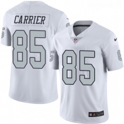 Mens Nike Oakland Raiders 85 Derek Carrier Limited White Rush Vapor Untouchable NFL Jersey