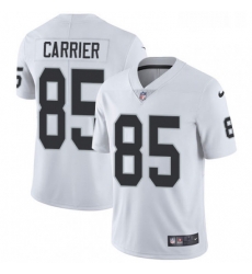 Mens Nike Oakland Raiders 85 Derek Carrier White Vapor Untouchable Limited Player NFL Jersey