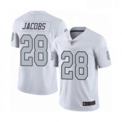 Mens Oakland Raiders 28 Josh Jacobs Limited White Rush Vapor Untouchable Football Jersey