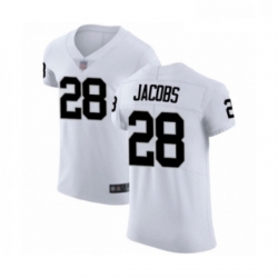 Mens Oakland Raiders 28 Josh Jacobs White Vapor Untouchable Elite Player Football Jersey