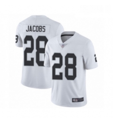 Mens Oakland Raiders 28 Josh Jacobs White Vapor Untouchable Limited Player Football Jersey