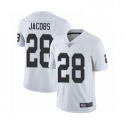 Mens Oakland Raiders 28 Josh Jacobs White Vapor Untouchable Limited Player Football Jersey