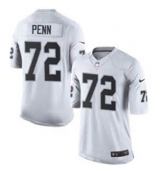 Mens Oakland Raiders 72 Penn White Team Color 2015 NFL Nike Elite Jersey
