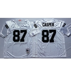 Mitchell And Ness Raiders #87 casper white Throwback Stitched NFL Jersey