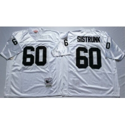 Mitchell&Ness Raiders 60 Otis Sistrunk White Throwback Stitched NFL Jersey
