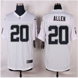 NEW Oakland Raiders #20 Nate Allen White Men Stitched NFL Elite Jersey