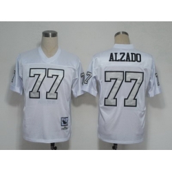 NFL Jerseys Oakland Raiders 77 Lyle Alzado White throwback jerseys(Silver Number)