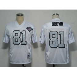 NFL Jerseys Oakland Raiders 81 T.Brown Throwback white jerseys