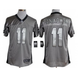 Nike Oakland Raiders 11 Sebastian Janikowski Grey Elite Shadow NFL Jersey