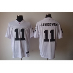 Nike Oakland Raiders 11 Sebastian Janikowski White Elite NFL Jersey