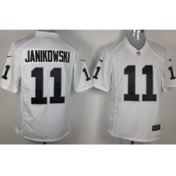 Nike Oakland Raiders 11 Sebastian Janikowski White Game NFL Jersey