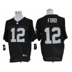 Nike Oakland Raiders 12 Jacoby Ford Black Elite NFL Jersey