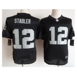 Nike Oakland Raiders 12 Ken Stabler Black Elite NFL Jersey