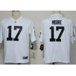 Nike Oakland Raiders 17 Denarius Moore White Game NFL Jersey