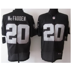 Nike Oakland Raiders 20 Darren McFadden Black Elite Logo Sleeves NFL Jersey