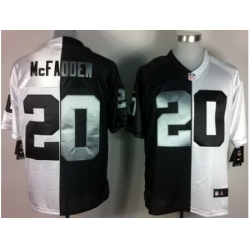 Nike Oakland Raiders 20 Darren McFadden White Black Elite Split NFL Jersey