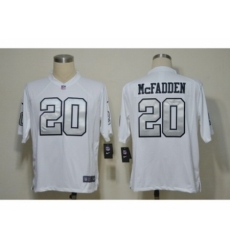 Nike Oakland Raiders 20 Darren Mcfadden White Game Silver NumberNFL Jersey