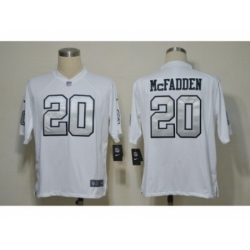Nike Oakland Raiders 20 Darren Mcfadden White Game Silver NumberNFL Jersey