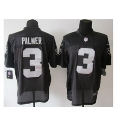 Nike Oakland Raiders 3 Carson Palmer Black Elite Logo Sleeves NFL Jersey