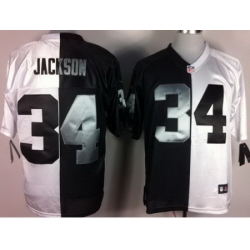Nike Oakland Raiders 34 Bo.Jackson White Black Elite Split NFL Jersey