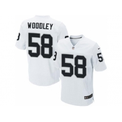 Nike Oakland Raiders 58 LaMarr Woodley White Elite NFL Jersey