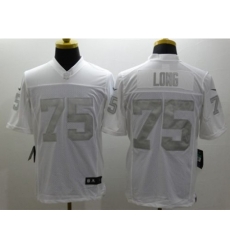 Nike Oakland Raiders 75 Howie Long White Limited Platinum NFL Jersey
