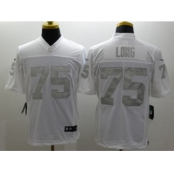 Nike Oakland Raiders 75 Howie Long White Limited Platinum NFL Jersey