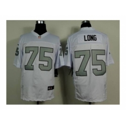 Nike Oakland Raiders 75 howie long white Elite number silver NFL Jersey