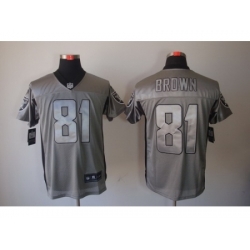 Nike Oakland Raiders 81 Tim Brown Grey Elite Shadow NFL Jersey