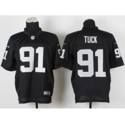 Nike Oakland Raiders 91 Justin Tuck Black Elite NFL Jersey